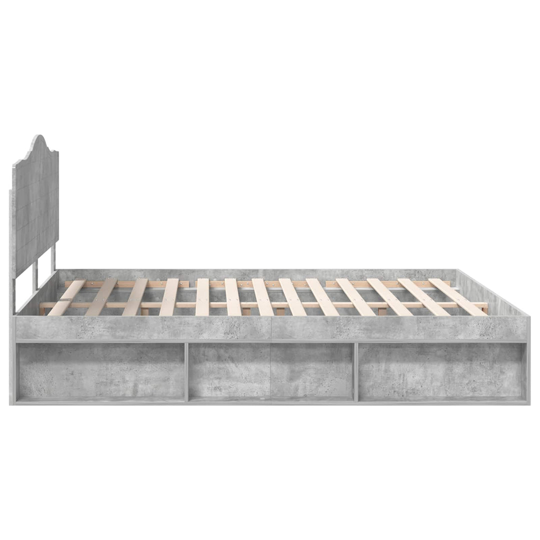 Sengestel med hovedgærde Beton 180 x 200 cm Massiv fyrretræ