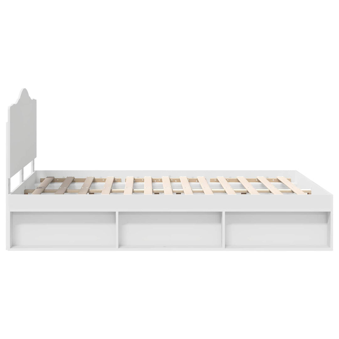 Sengestel med hovedgærde Hvid 160 x 200 cm Massiv fyrretræ