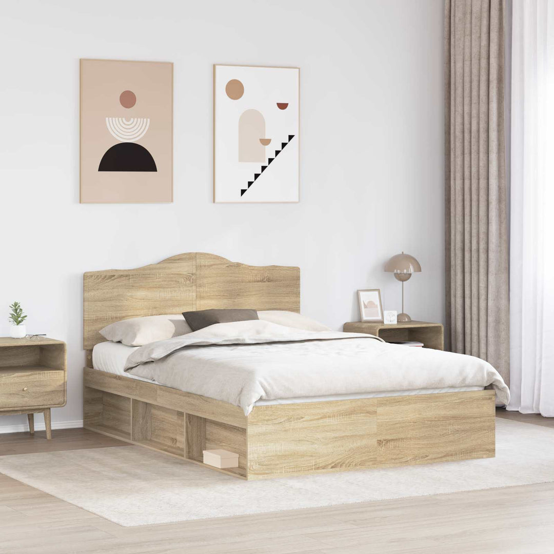 Sengestel med hovedgærde Sonoma 160 x 200 cm Massiv fyrretræ