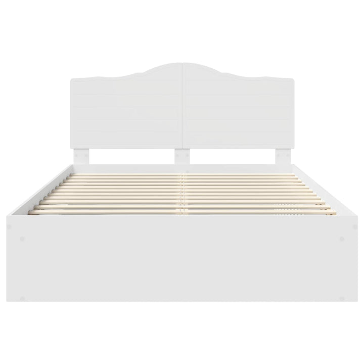 Sengestel med hovedgærde Hvid 150 x 200 cm Massiv fyrretræ