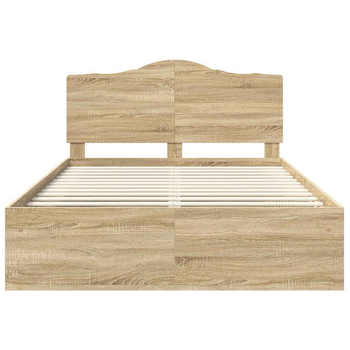 Sengestel med hovedgærde Sonoma eg 150 x 200 cm Massiv fyrretræ
