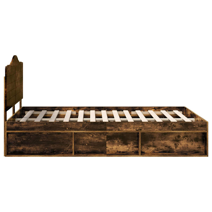 Sengestel med hovedgærde Røget eg 140 x 190 cm Massiv fyrretræ