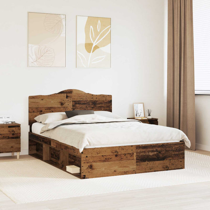 Sengestel Gammelt træ 140 x 190 cm Massiv fyrretræ