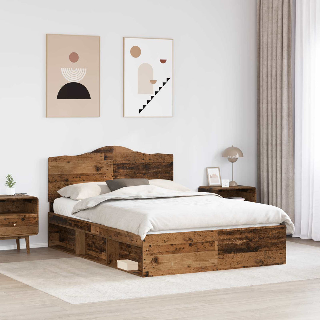 Sengestel Gammelt træ 140 x 190 cm Massiv fyrretræ
