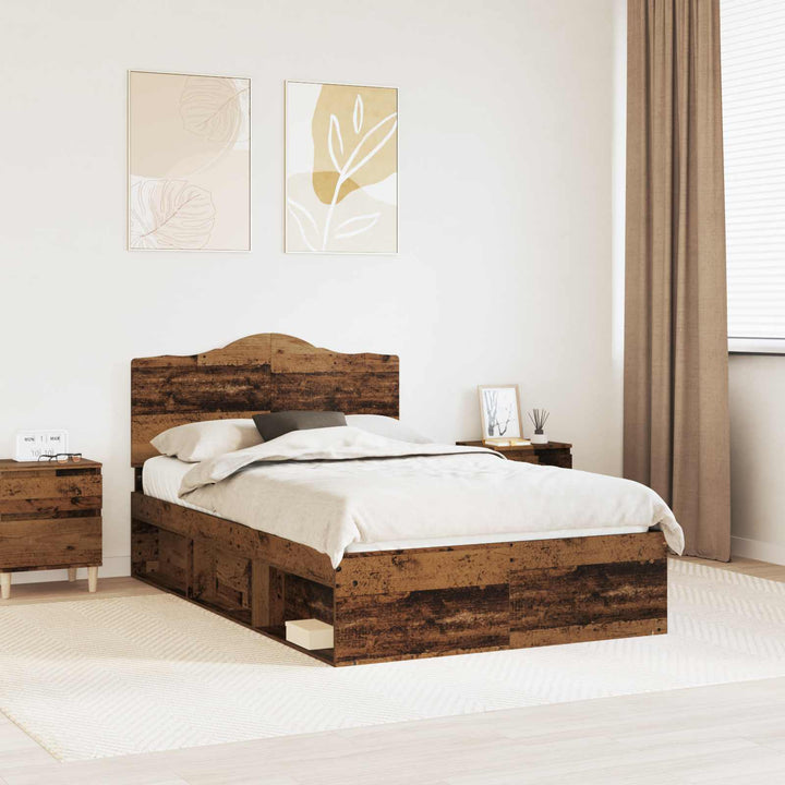 Sengestel Gammelt træ 135 x 190 cm Massiv fyrretræ