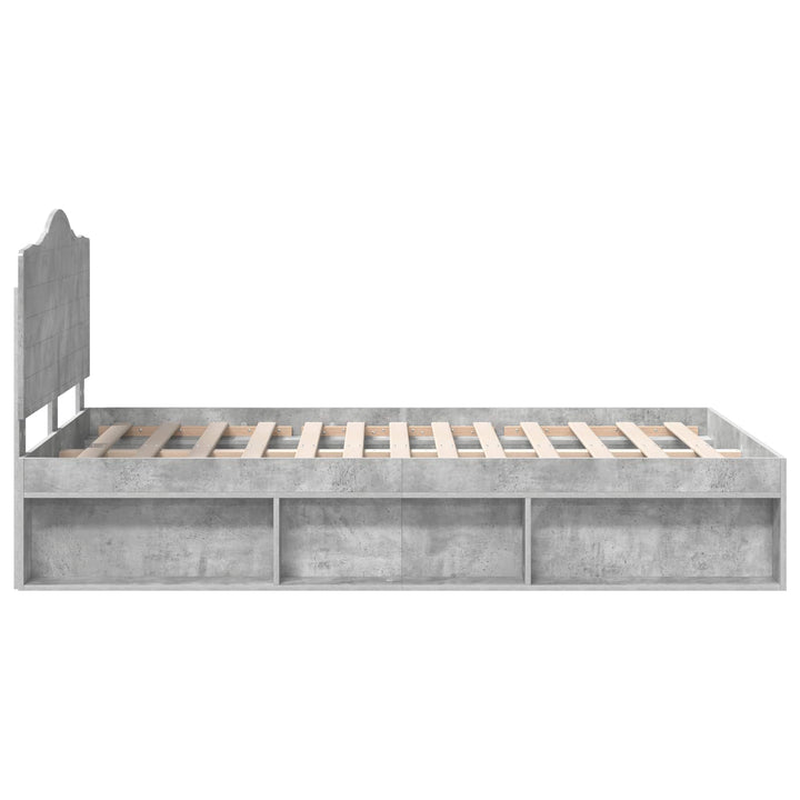 Sengestel med hovedgærde Beton 120 x 200 cm Massiv fyrretræ