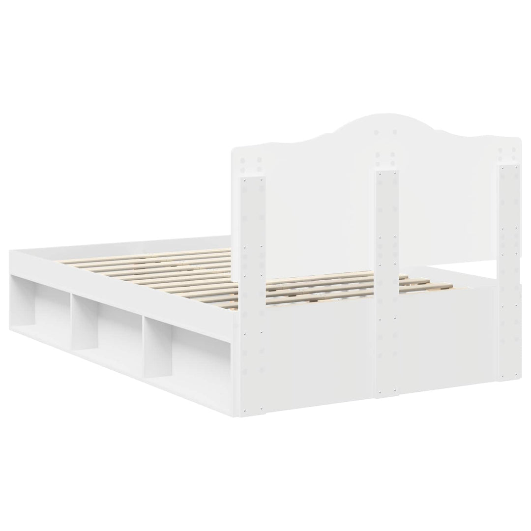 Sengestel med hovedgærde Hvid 120 x 190 cm Massiv fyrretræ