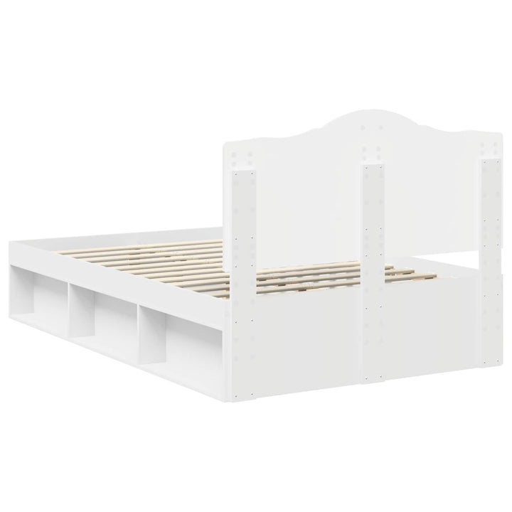 Sengestel med hovedgærde Hvid 120 x 190 cm Massiv fyrretræ