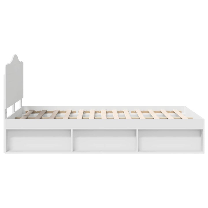 Sengestel med hovedgærde Hvid 120 x 190 cm Massiv fyrretræ