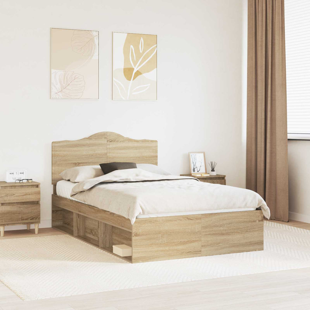 Sengestel med hovedgærde Sonoma 120 x 190 cm Massiv fyrretræ