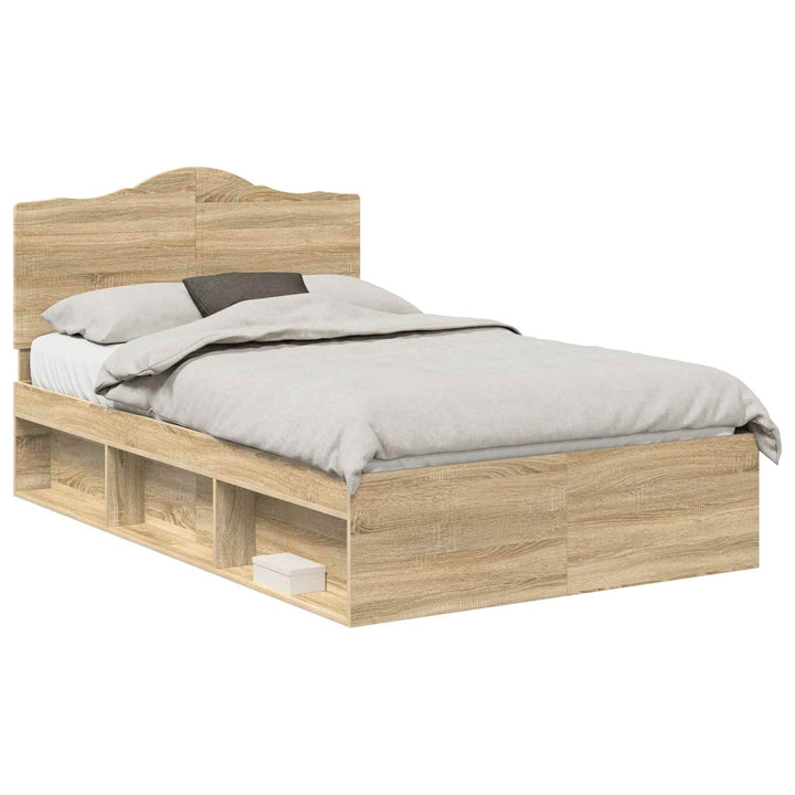 Sengestel med hovedgærde Sonoma 120 x 190 cm Massiv fyrretræ