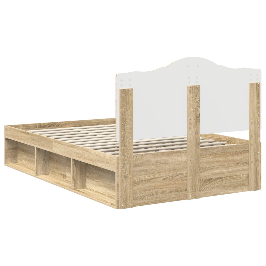Sengestel med hovedgærde Sonoma 120 x 190 cm Massiv fyrretræ