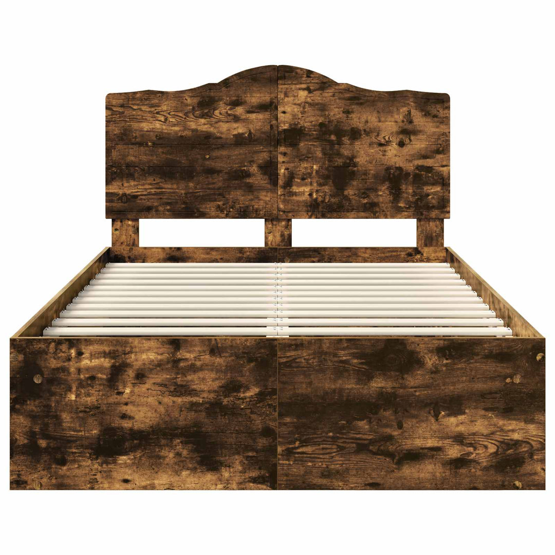 Sengestel med hovedgærde Røget eg 120 x 190 cm Massiv fyrretræ
