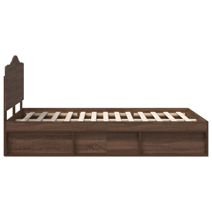 Sengestel med hovedgærde Brun eg 120 x 190 cm Massiv fyrretræ