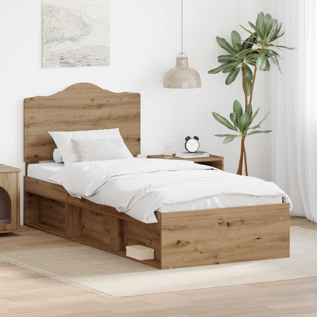 Sengestel med hovedgærde Artisan eg 90 x 200 cm Massiv fyrretræ