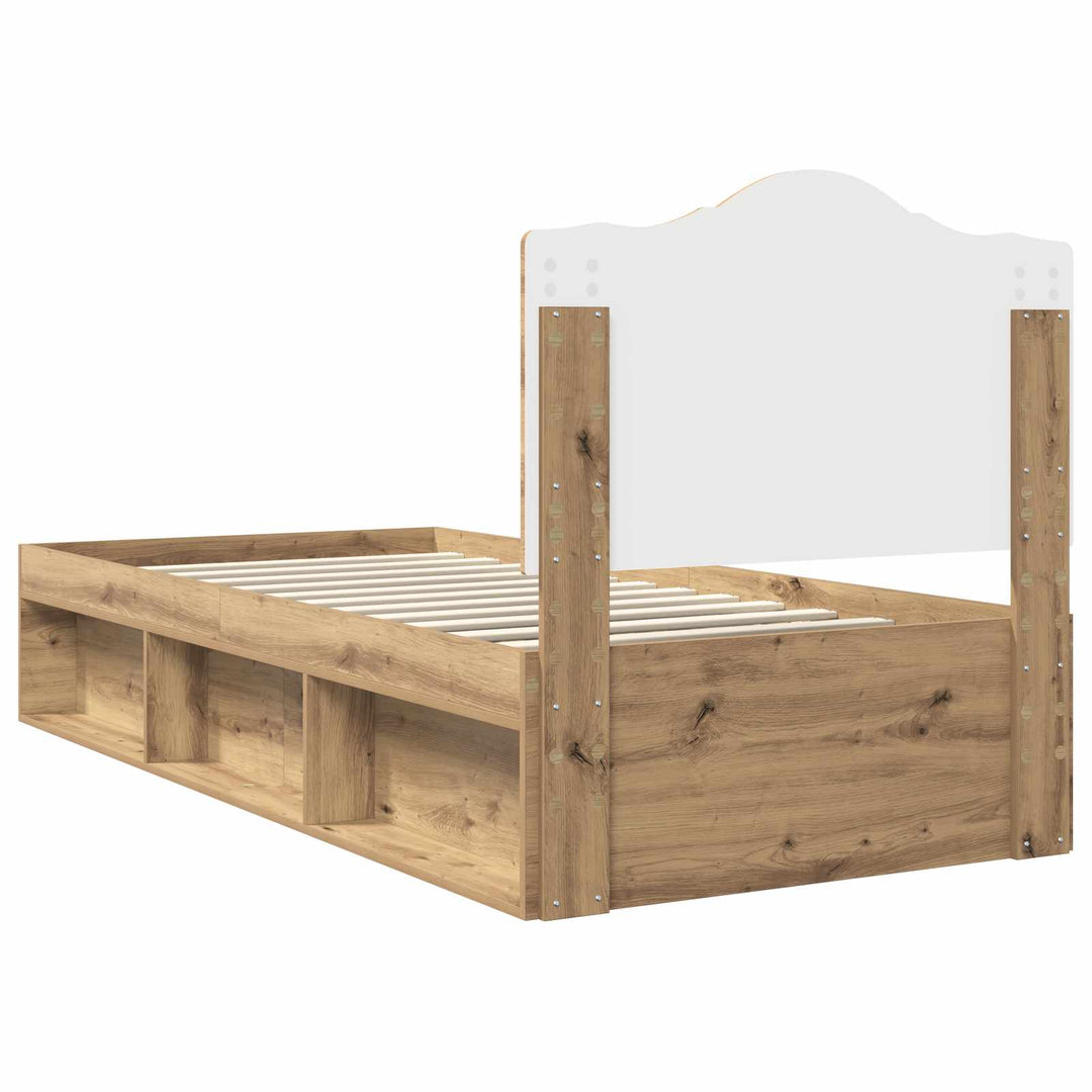 Sengestel med hovedgærde Artisan eg 90 x 200 cm Massiv fyrretræ