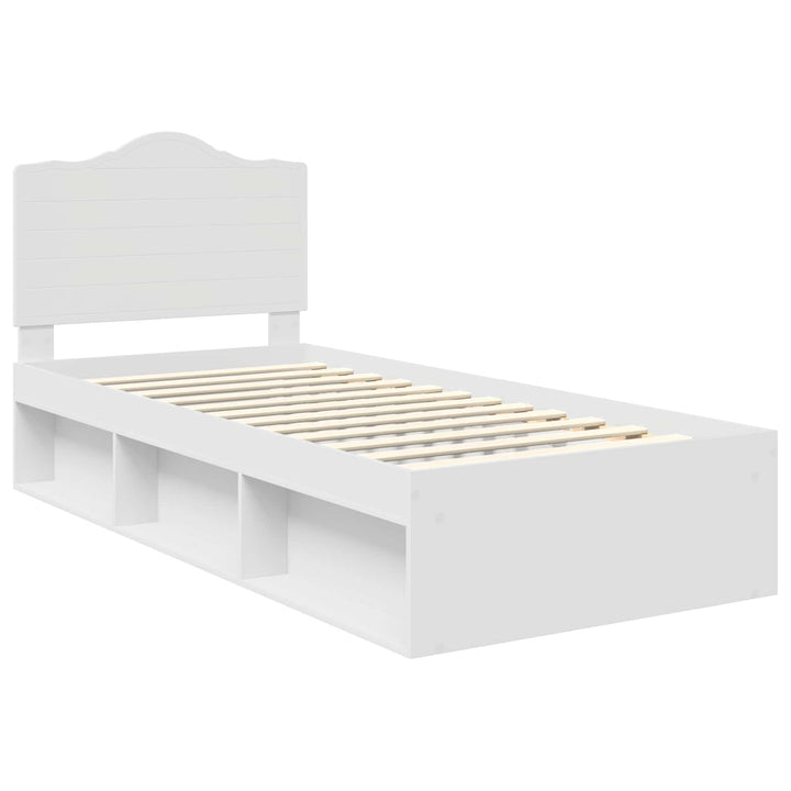 Sengestel med hovedgærde Hvid 90 x 190 cm Massiv fyrretræ