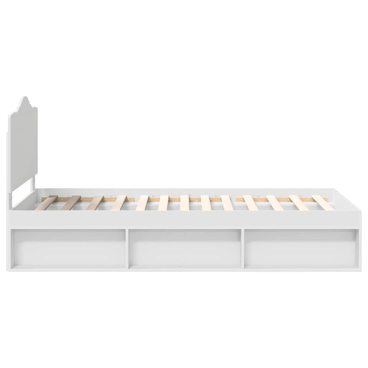 Sengestel med hovedgærde Hvid 90 x 190 cm Massiv fyrretræ