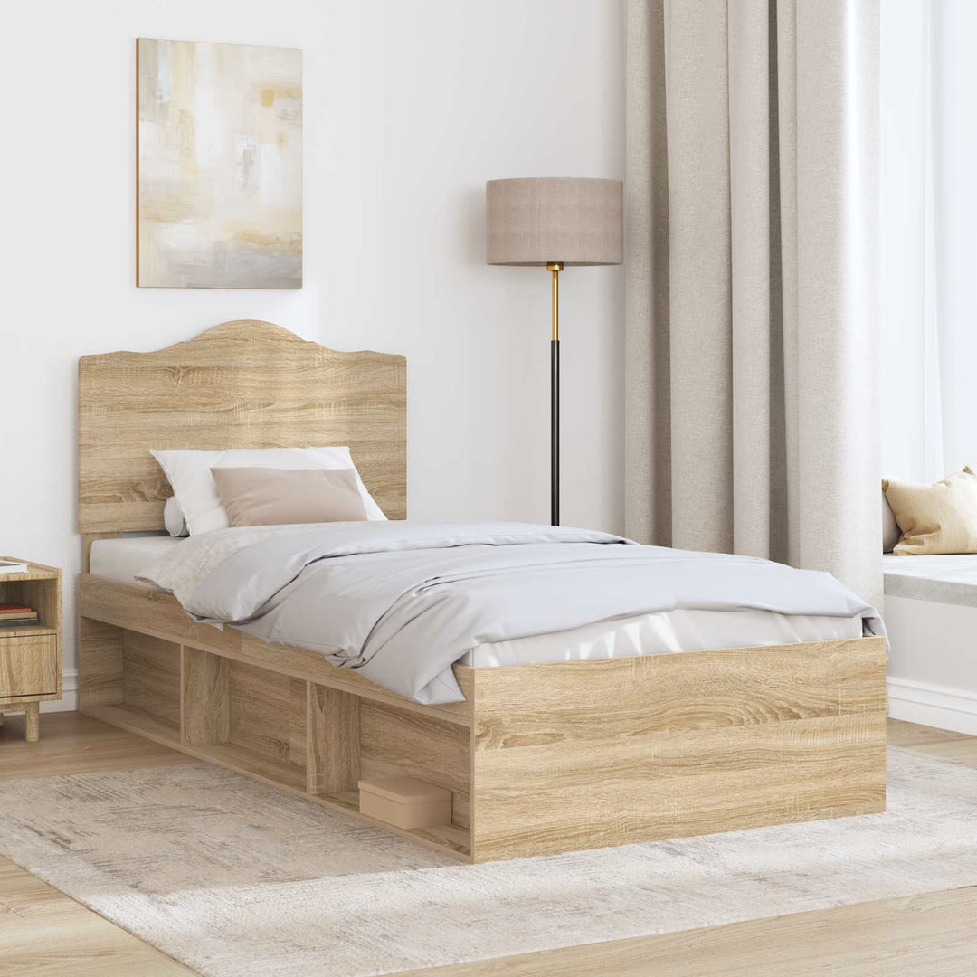 Sengestel med hovedgærde Sonoma 90 x 190 cm Massiv fyrretræ
