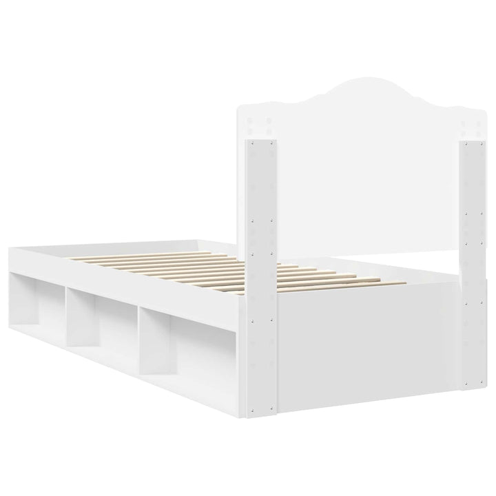 Sengestel med hovedgærde Hvid 75 x 190 cm Massiv fyrretræ