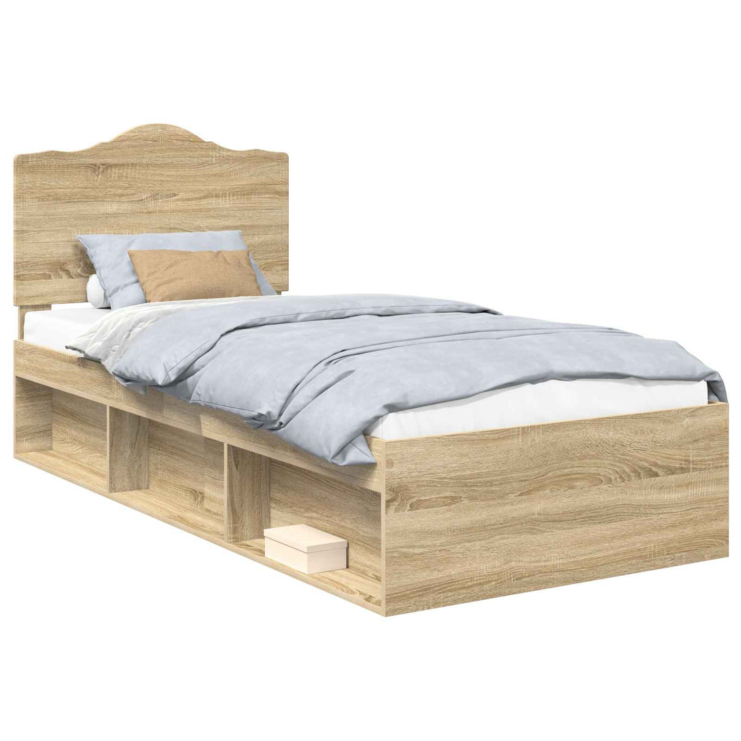 Sengestel med hovedgærde Sonoma eg 75 x 190 cm Massiv fyrretræ