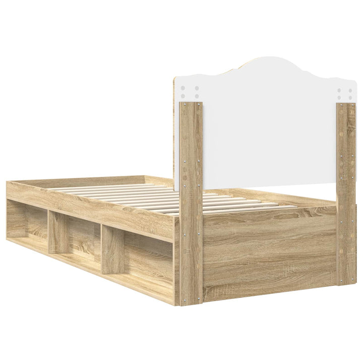 Sengestel med hovedgærde Sonoma eg 75 x 190 cm Massiv fyrretræ
