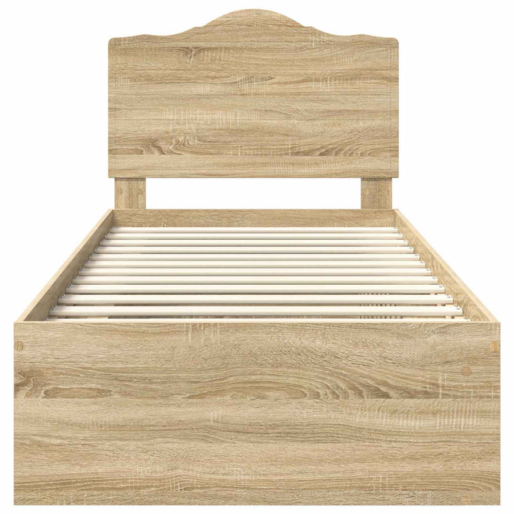 Sengestel med hovedgærde Sonoma eg 75 x 190 cm Massiv fyrretræ
