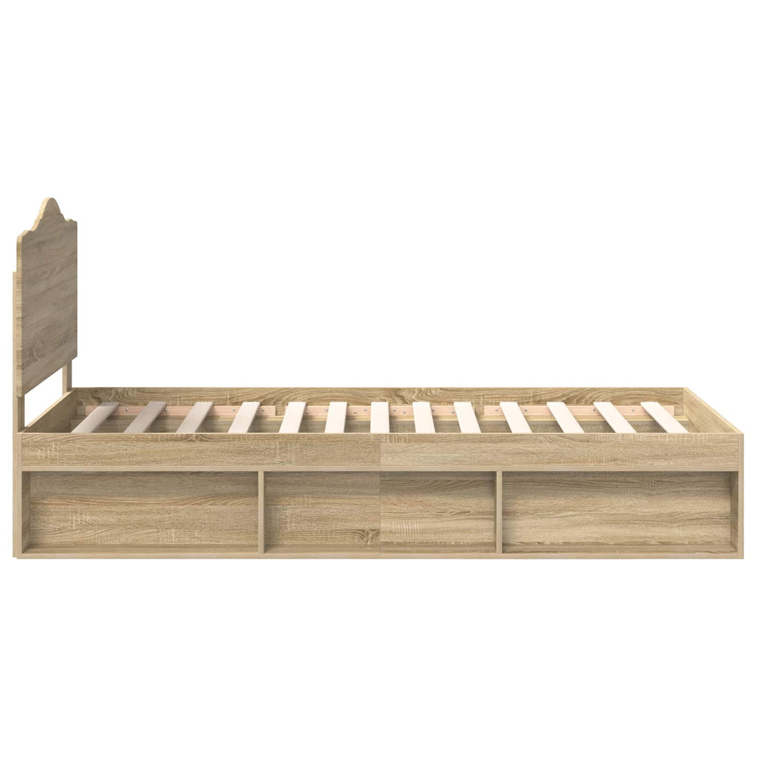 Sengestel med hovedgærde Sonoma eg 75 x 190 cm Massiv fyrretræ