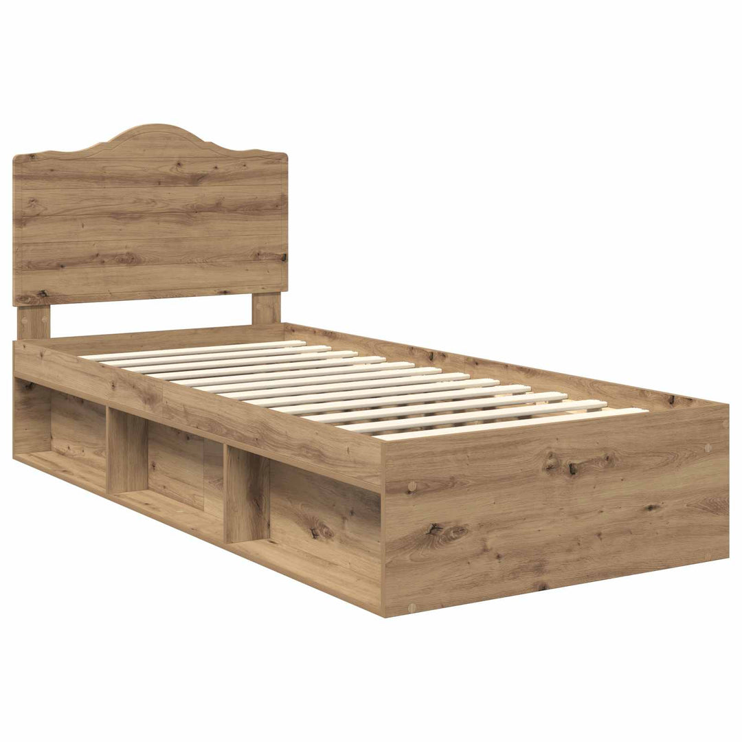 Sengestel med hovedgærde Artisan eg 75 x 190 cm Massiv fyrretræ