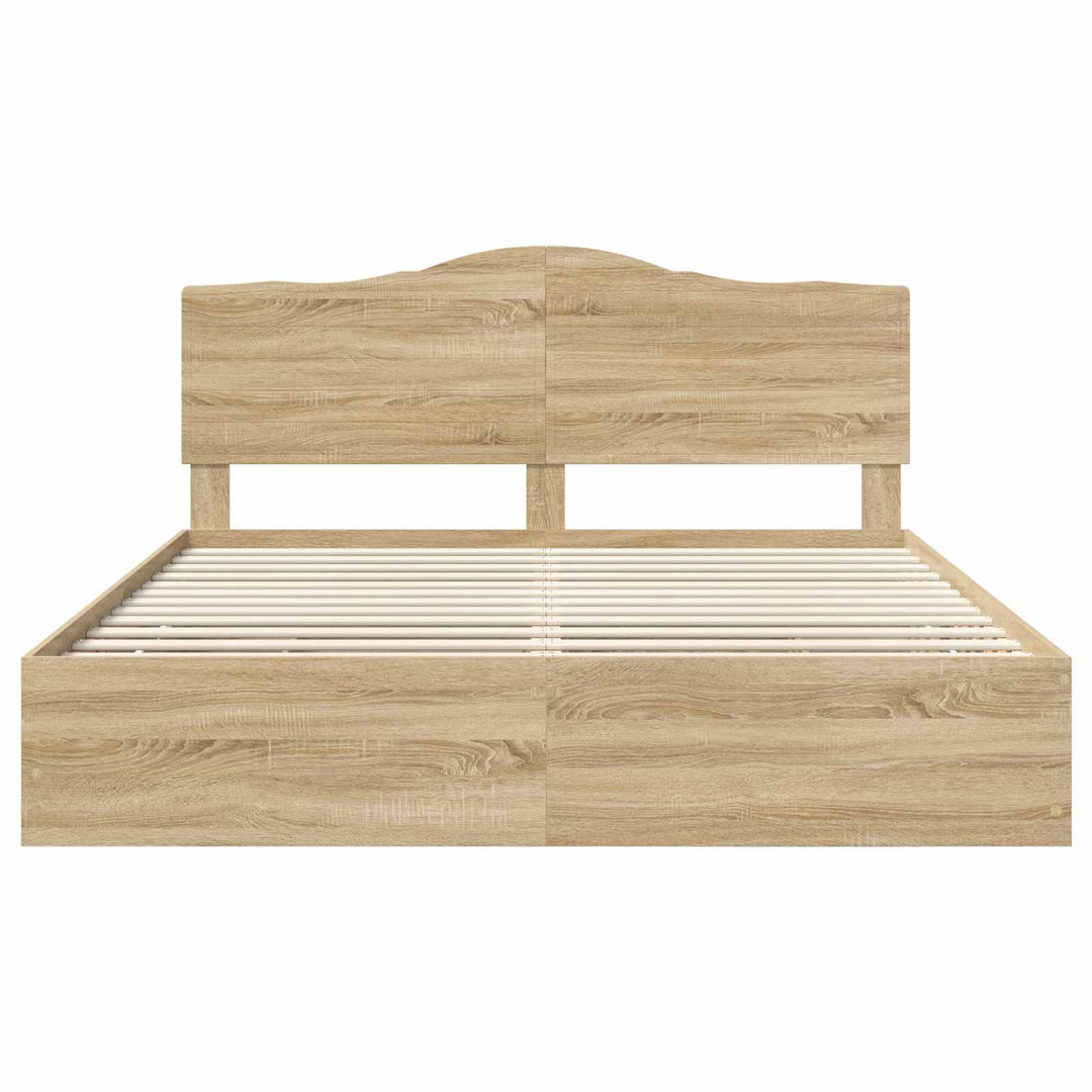 Sengestel med skuffe Sonoma eg 200 x 200 cm Ingeniørtræ