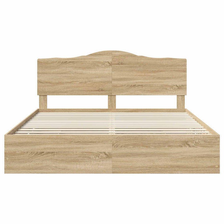 Sengestel med skuffe Sonoma eg 200 x 200 cm Ingeniørtræ
