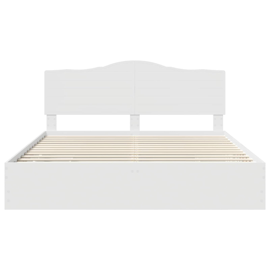 Sengestel med skuffe Hvid 180 x 200 cm Ingeniørtræ