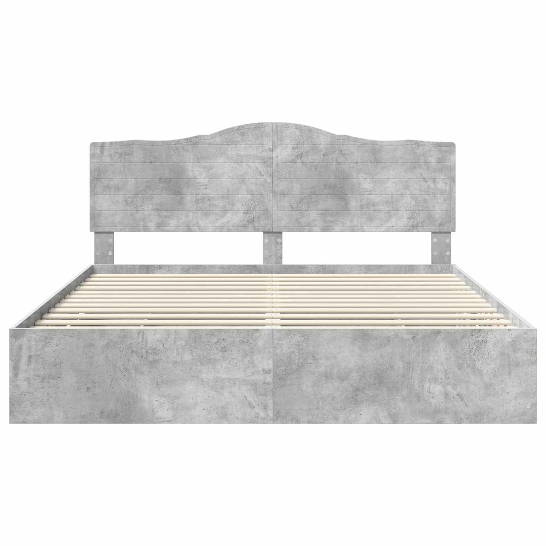 Sengestel med skuffe Betongrå 180 x 200 cm Ingeniørtræ