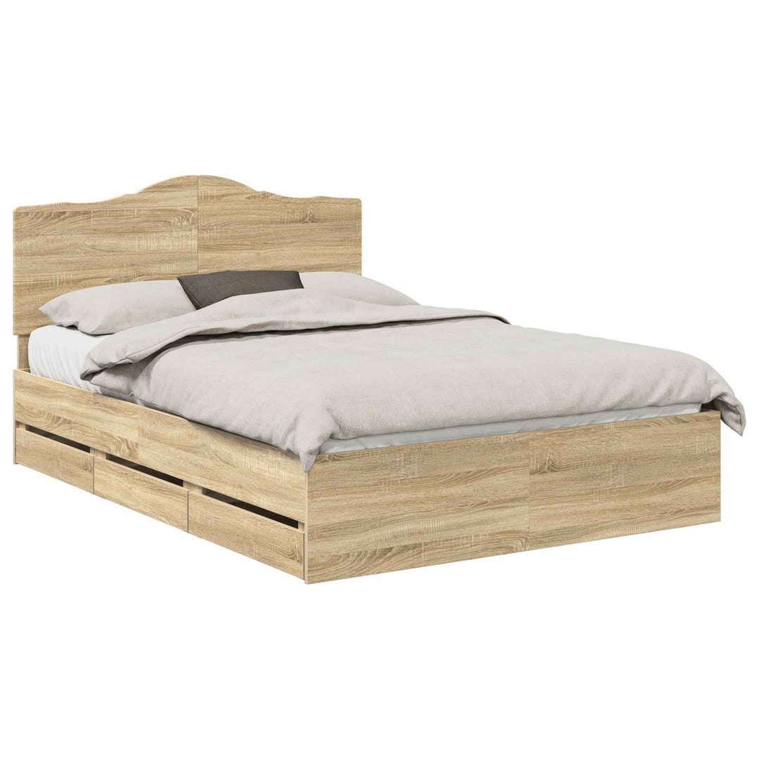Sengestel med skuffe Sonoma eg 160 x 200 cm Ingeniørtræ