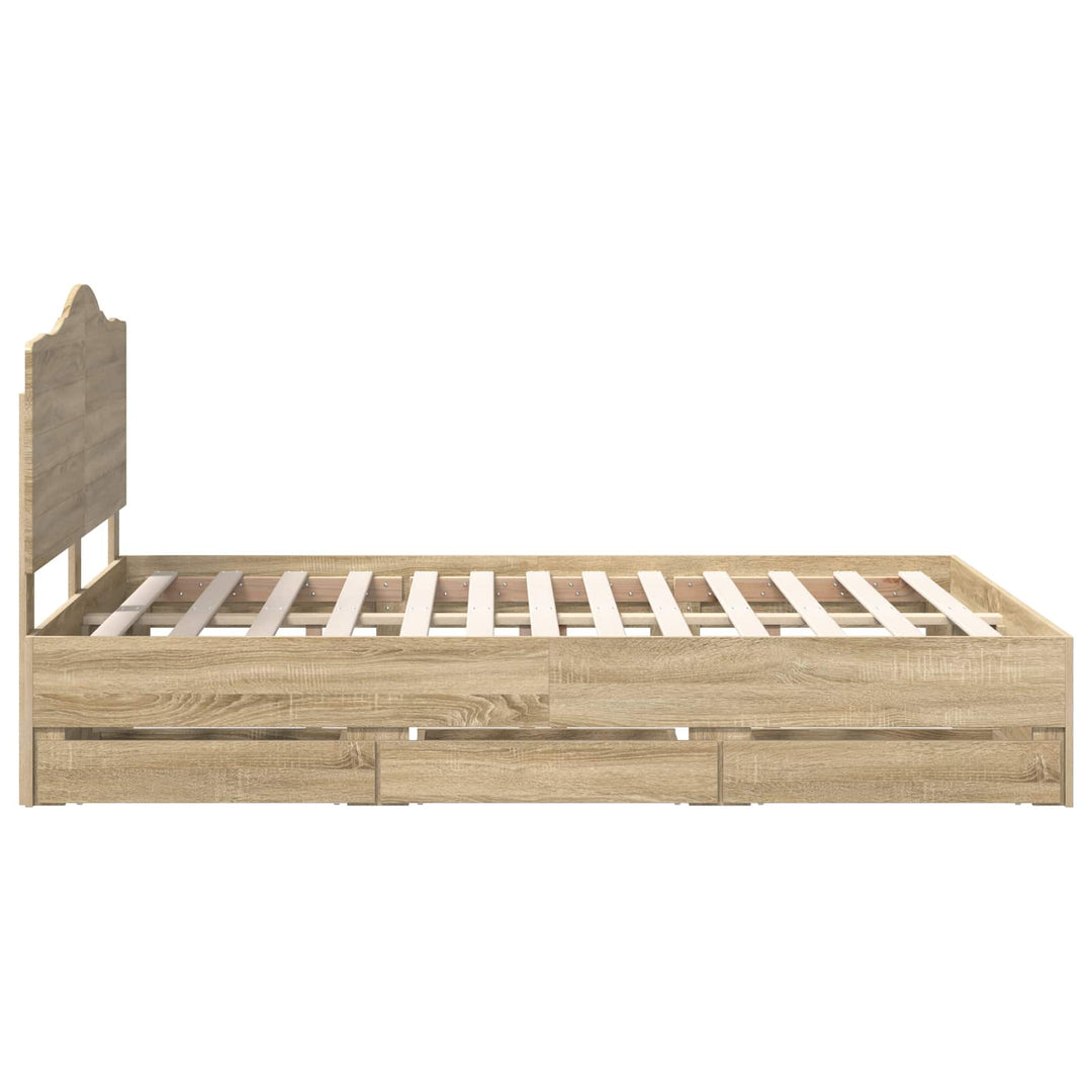 Sengestel med skuffe Sonoma eg 160 x 200 cm Ingeniørtræ