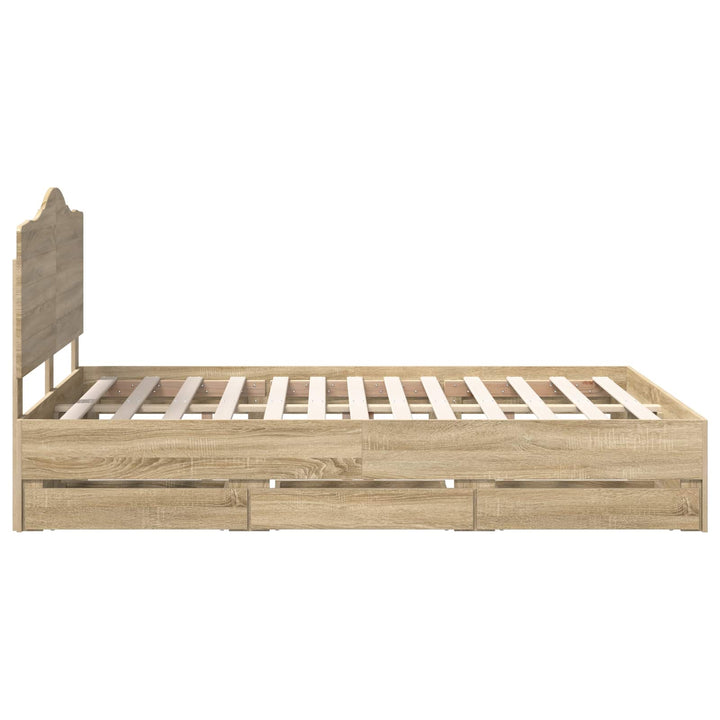 Sengestel med skuffe Sonoma eg 160 x 200 cm Ingeniørtræ