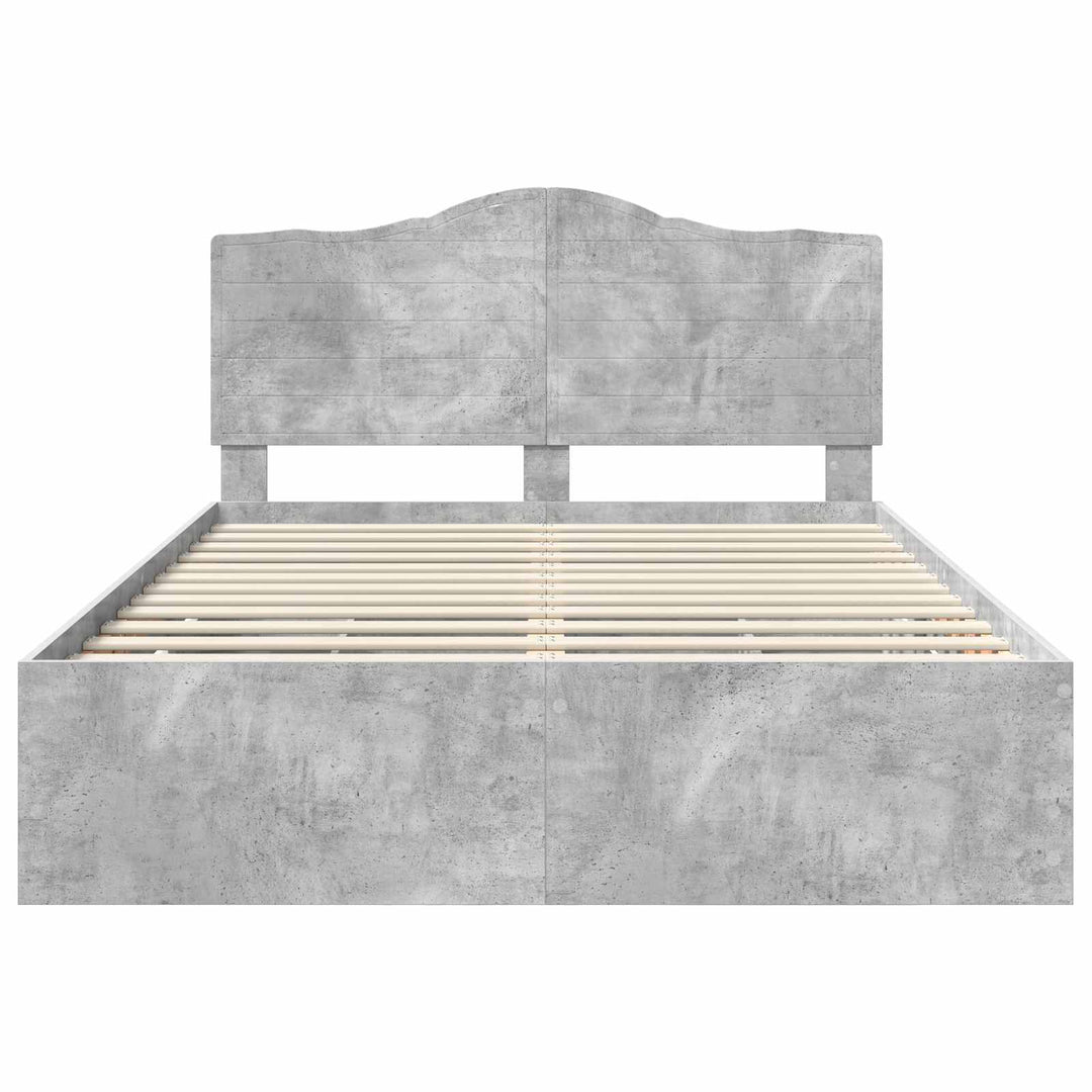 Sengestel med skuffe Betongrå 150 x 200 cm Ingeniørtræ