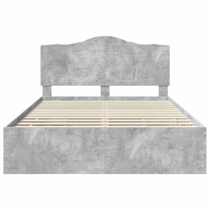 Sengestel med skuffe Betongrå 150 x 200 cm Ingeniørtræ