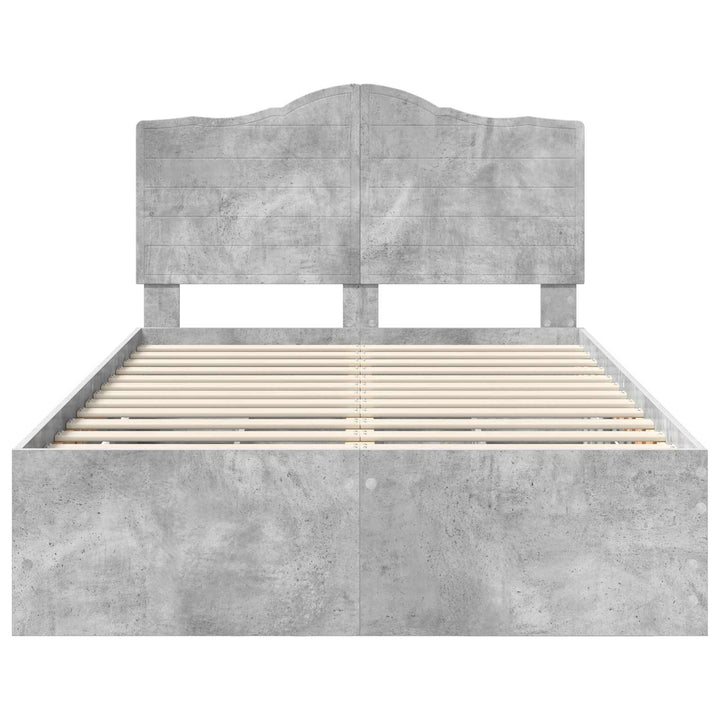 Sengestel med skuffe BetonGrå 135 x 190 cm Ingeniørtræ