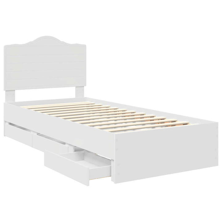 Sengestel med skuffe Hvid 90 x 200 cm Ingeniørtræ