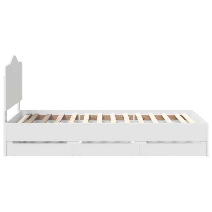Sengestel med skuffe Hvid 90 x 200 cm Ingeniørtræ