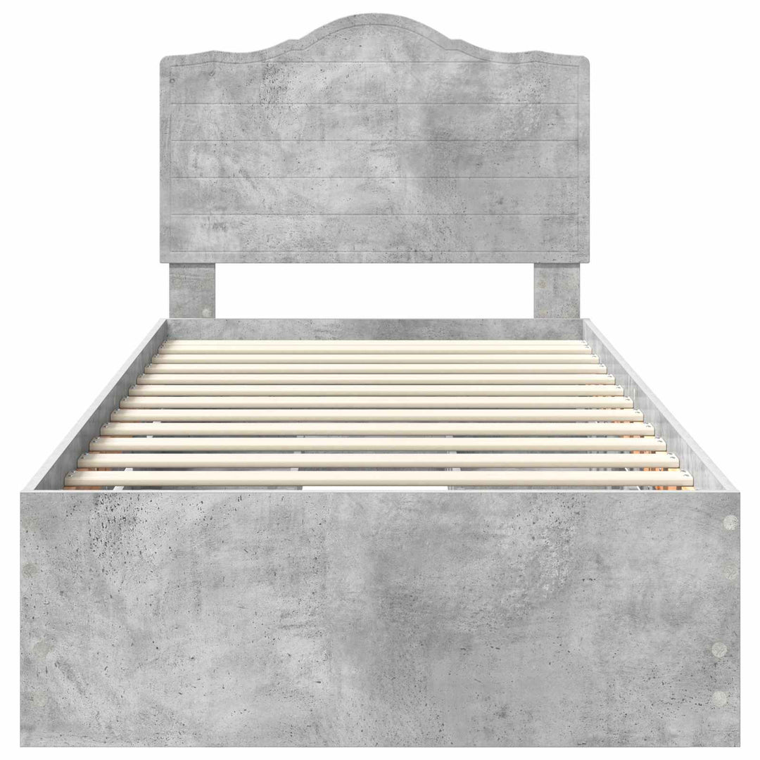 Sengestel med skuffe BetonGrå 90 x 200 cm Ingeniørtræ