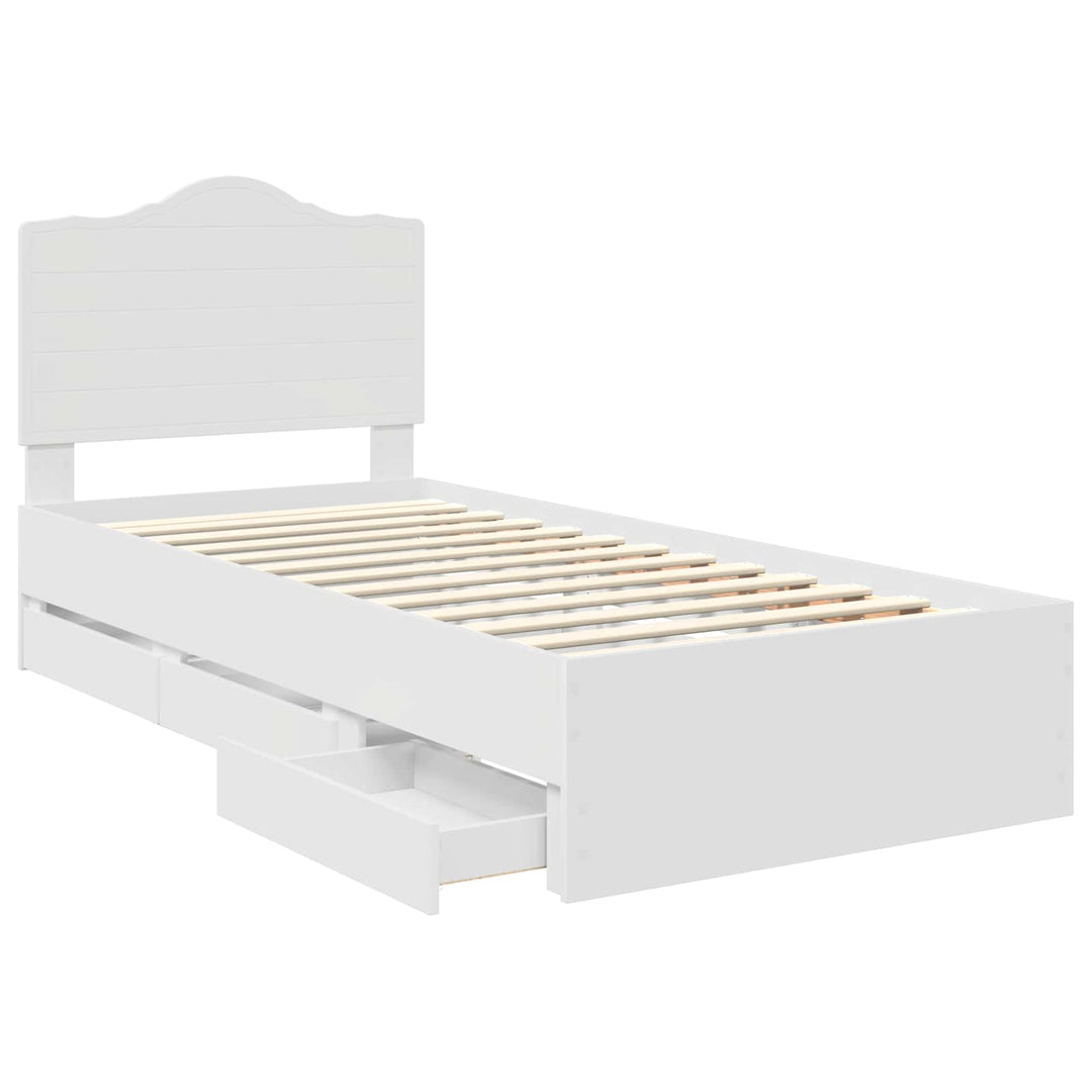 Sengestel med skuffe Hvid 90 x 190 cm Ingeniørtræ