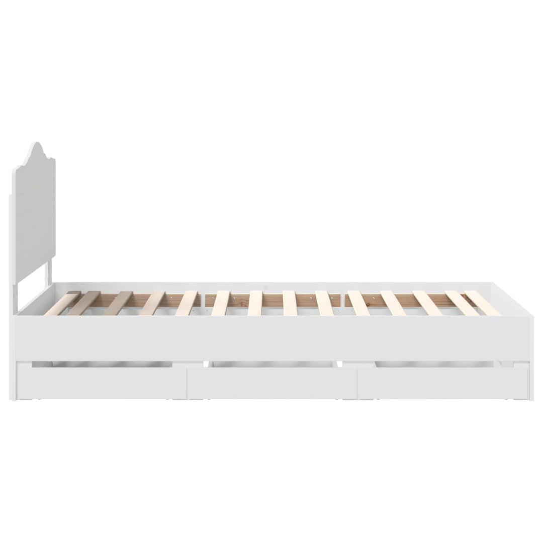 Sengestel med skuffe Hvid 75 x 190 cm Ingeniørtræ