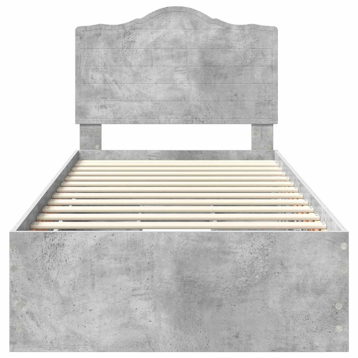 Sengestel med skuffe BetonGrå 75 x 190 cm Ingeniørtræ