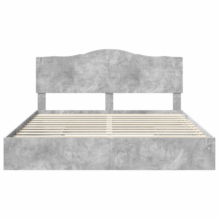 Opbevaringsseng Beton Grå 200 x 200 cm Konstrueret træ