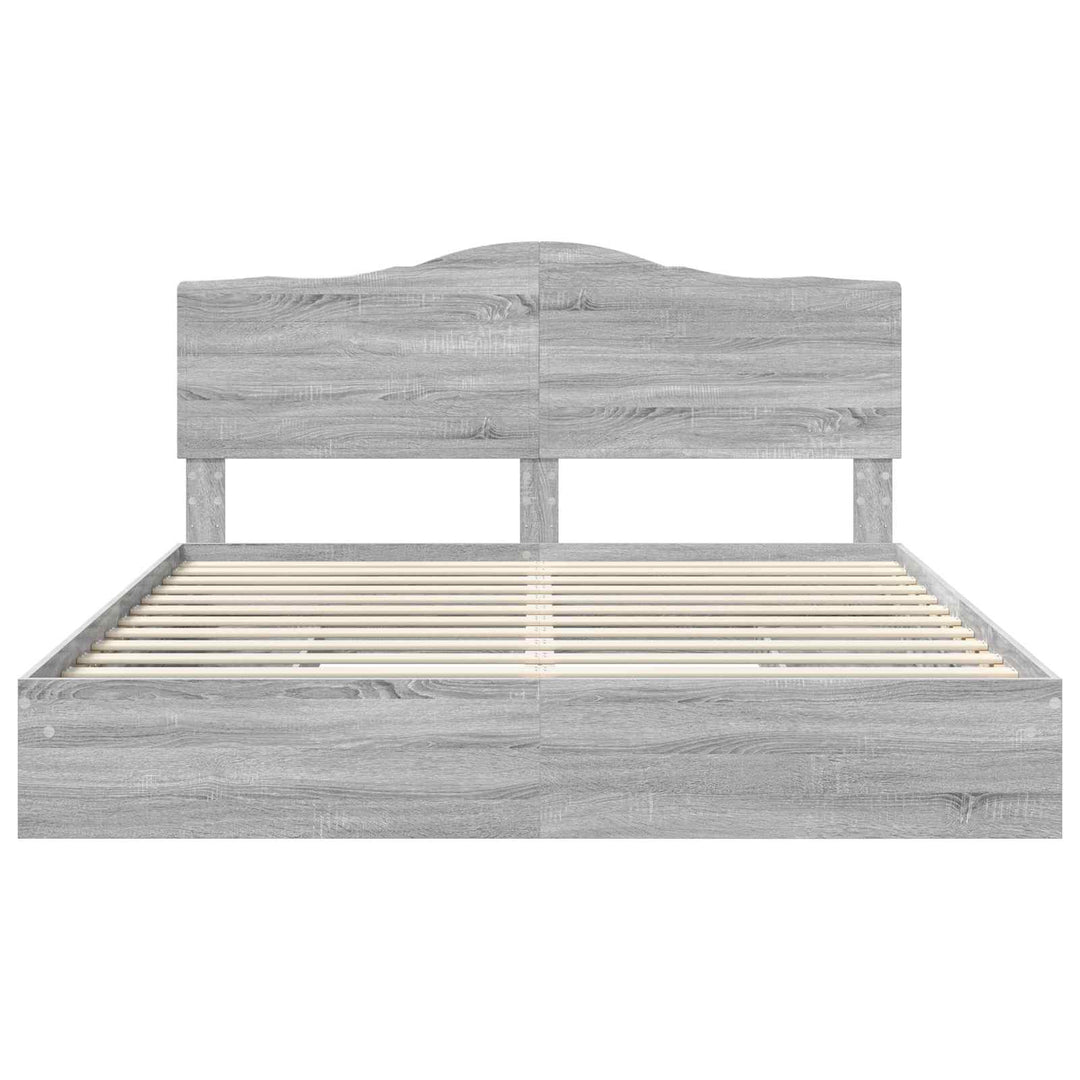 Opbevaringsseng Grå Sonoma 200 x 200 cm Konstrueret træ