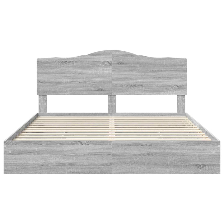 Opbevaringsseng Grå Sonoma 200 x 200 cm Konstrueret træ