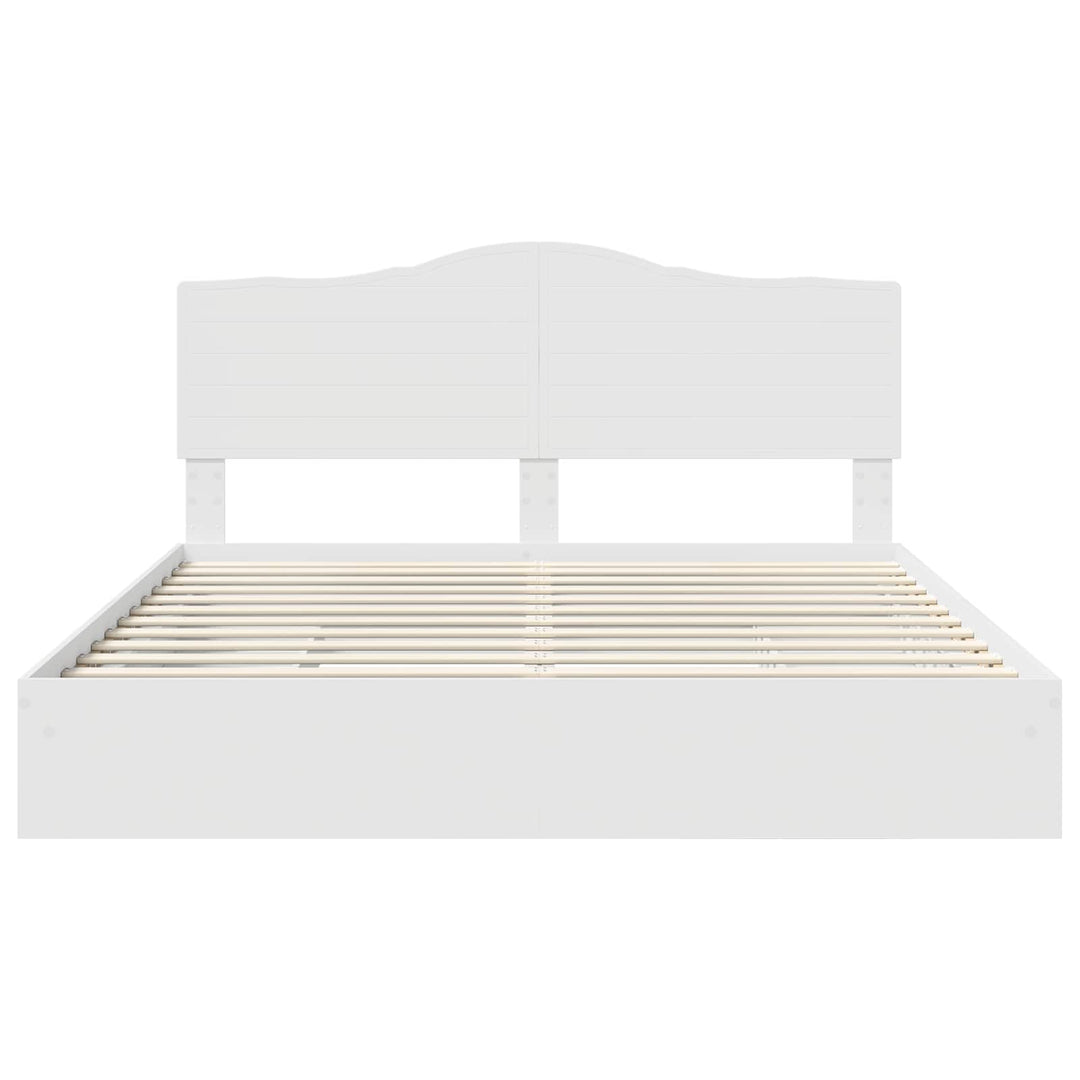 Opbevaringsseng med skuffe Hvid 180 x 200 cm Konstrueret træ