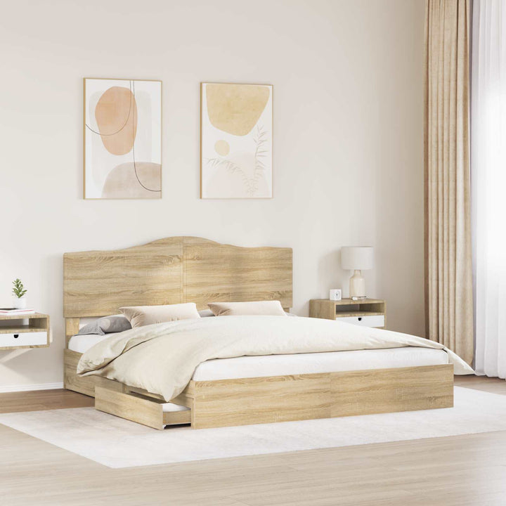 Opbevaringsseng Sonoma eg 180 x 200 cm Konstrueret træ